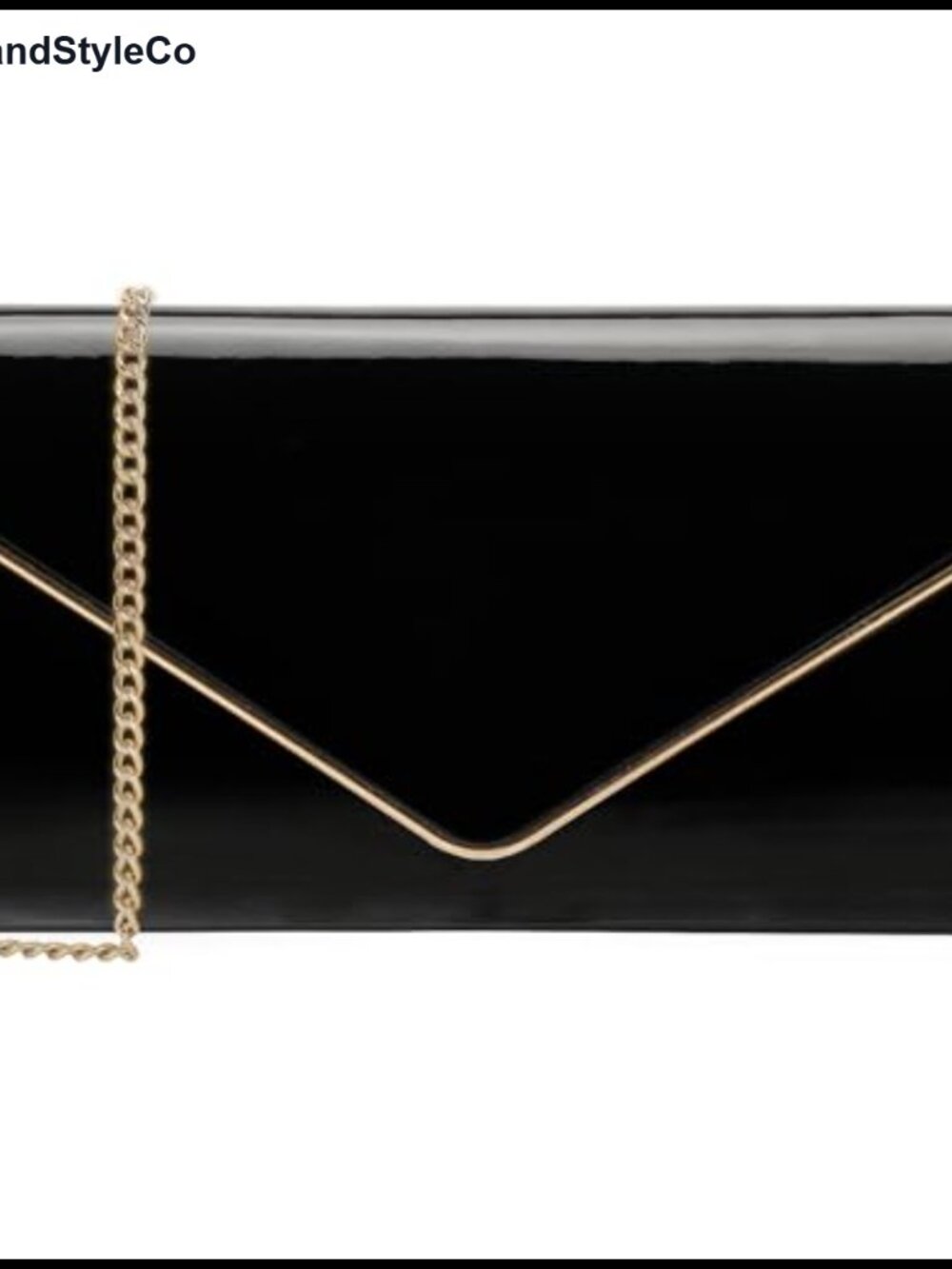 Patent Leather Foldover Clutch Evening Bag Formal Handbag